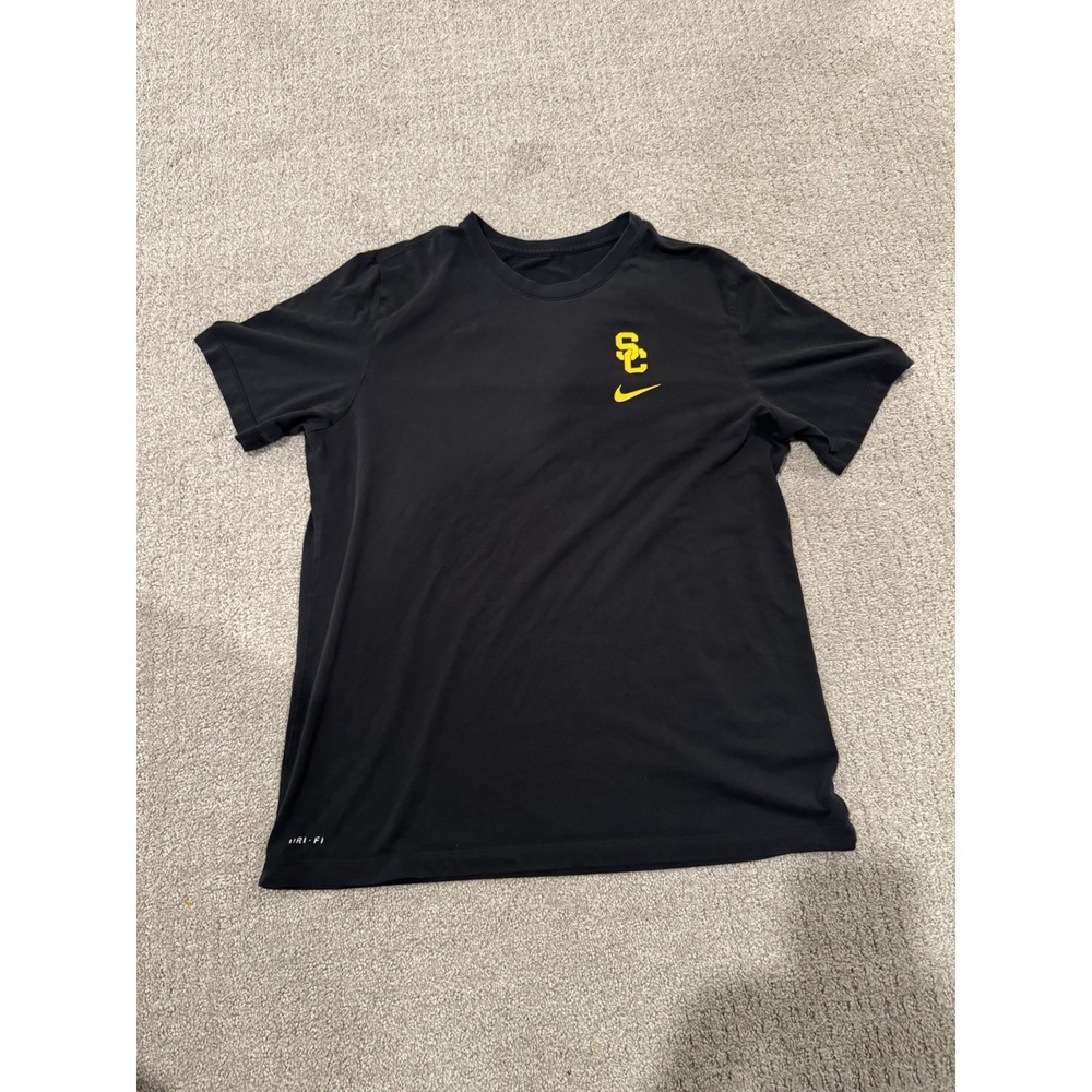 Nike USC Trojans T-Shirt Mens Large Black Short Sleeve NCAA Dri-FIT CT8213-010